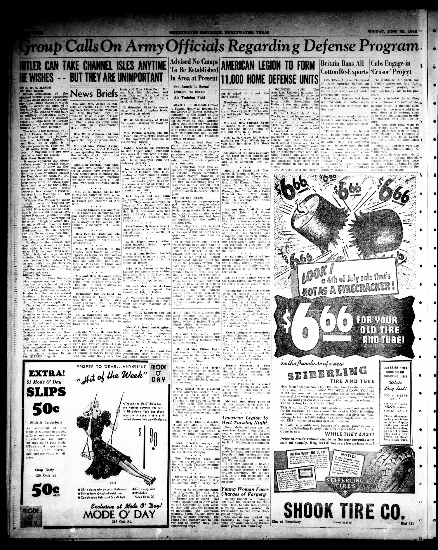 Sweetwater Reporter (Sweetwater, Tex.), Vol. 44, No. 27, Ed. 1 Sunday, June 30, 1940
                                                
                                                    [Sequence #]: 4 of 24
                                                