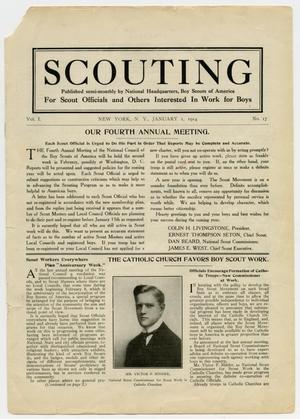 Primary view of object titled 'Scouting, Volume 1, Number 17, January 1, 1914'.