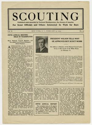 Primary view of object titled 'Scouting, Volume 2, Number 20, February 15, 1915'.