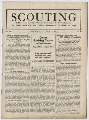 Primary view of object titled 'Scouting, Volume 4, Number 6, July 15, 1916'.