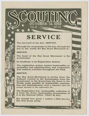 Primary view of object titled 'Scouting, Volume 8, Number 15, October 14, 1920'.