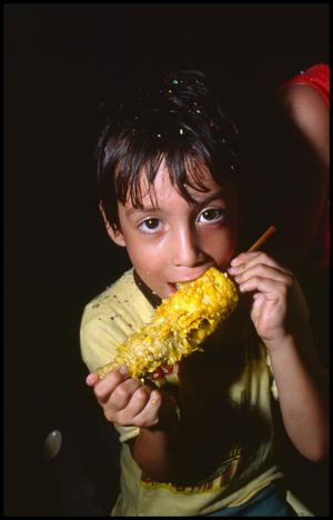 [Young Boy Eating Corn on the Cob]