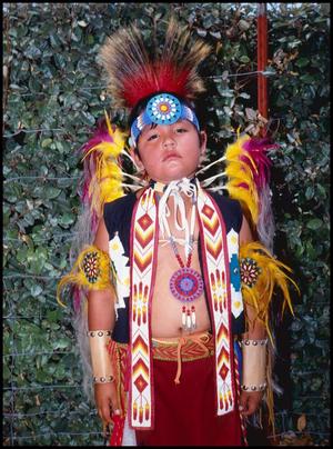 Primary view of object titled '[Young Alabama-Coushatta Dancer]'.