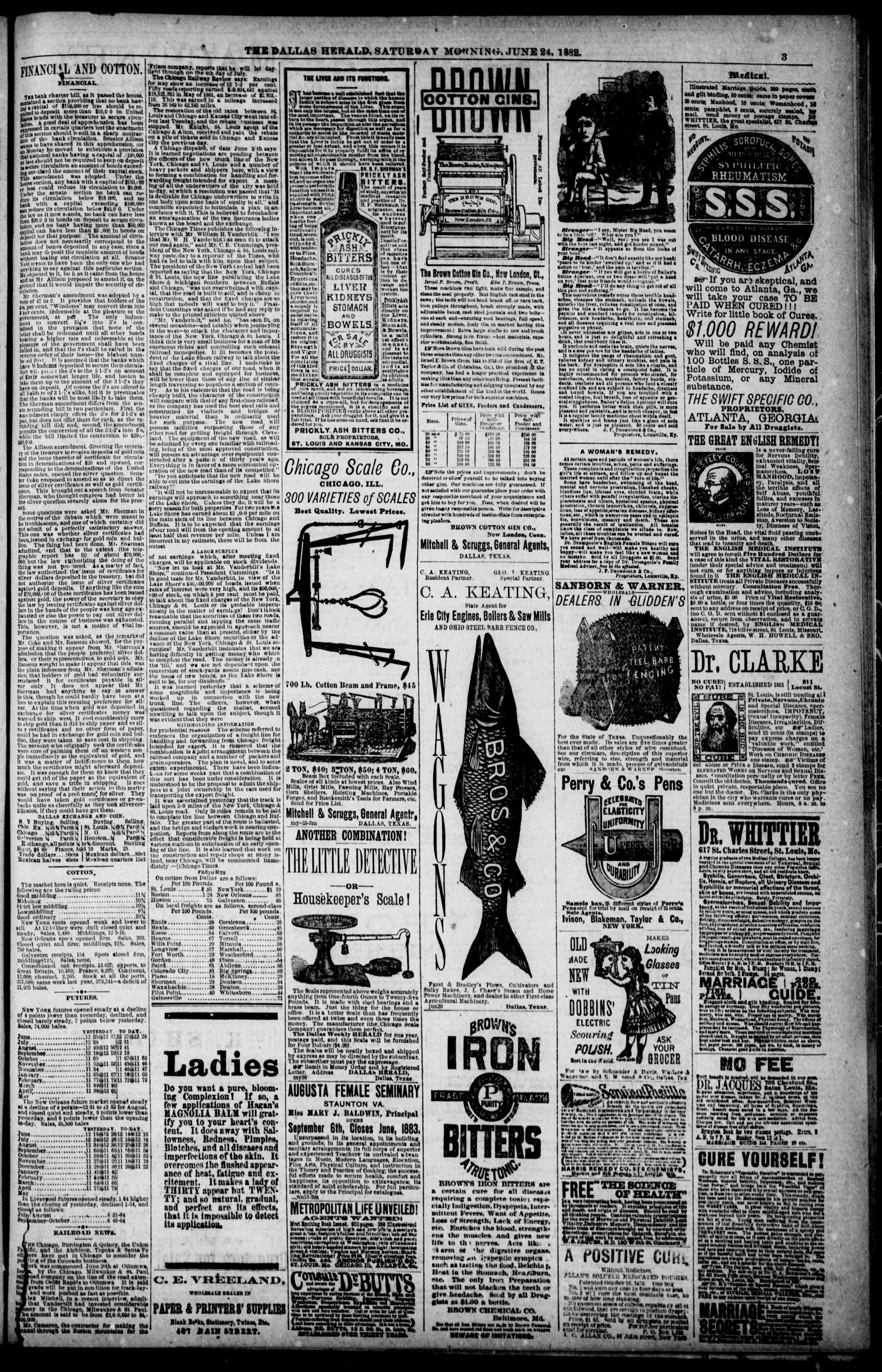 The Dallas Daily Herald. (Dallas, Tex.), Vol. 29, No. 178, Ed. 1 Saturday, June 24, 1882
                                                
                                                    [Sequence #]: 3 of 8
                                                