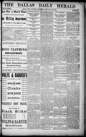 The Dallas Daily Herald. (Dallas, Tex.), Vol. 30, No. 1, Ed. 1 Thursday, November 23, 1882