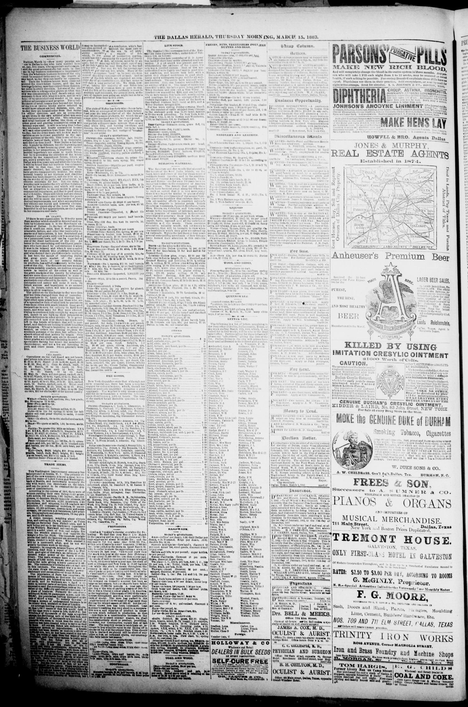 Xxxx Alia Com - The Dallas Daily Herald. (Dallas, Tex.), Vol. 30, No. 98, Ed. 1 Thursday,  March 15, 1883 - Page 6 of 8 - The Portal to Texas History