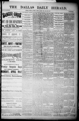 Primary view of object titled 'The Dallas Daily Herald. (Dallas, Tex.), Vol. 30, No. 119, Ed. 1 Sunday, April 8, 1883'.