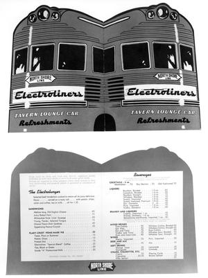 Primary view of object titled '[Menu from the "Electro-Liner"]'.