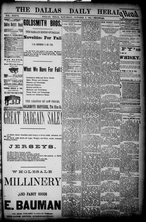 Primary view of object titled 'The Dallas Daily Herald. (Dallas, Tex.), Vol. 36, No. 332, Ed. 1 Saturday, October 3, 1885'.