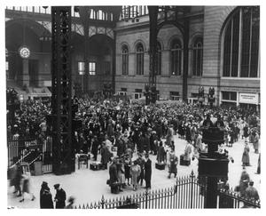 Primary view of object titled '[Interior of Pennsylvania Station in New York]'.