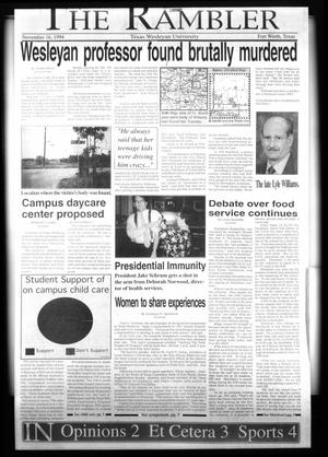 The Rambler (Fort Worth, Tex.), Ed. 1 Wednesday, November 16, 1994