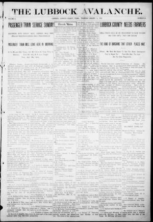 The Lubbock Avalanche. (Lubbock, Texas), Vol. 10, No. 26, Ed. 1 Thursday, January 6, 1910