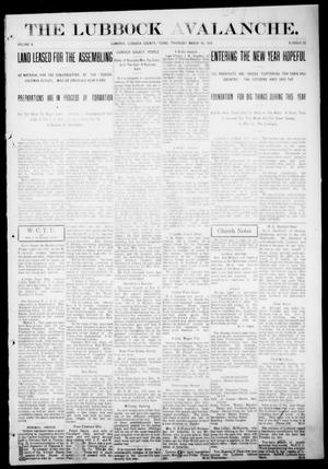The Lubbock Avalanche. (Lubbock, Texas), Vol. 10, No. 35, Ed. 1 Thursday, March 10, 1910