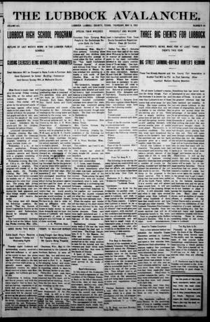 The Lubbock Avalanche. (Lubbock, Texas), Vol. 12, No. 44, Ed. 1 Thursday, May 9, 1912