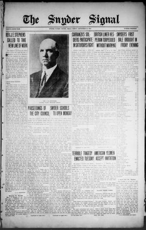 The Snyder Signal. (Snyder, Tex.), Vol. TWENTY-NINTH YEAR, No. THIRTEEN, Ed. 1 Friday, September 10, 1915