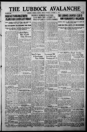 The Lubbock Avalanche. (Lubbock, Texas), Vol. 22, No. 16, Ed. 1 Thursday, October 13, 1921
