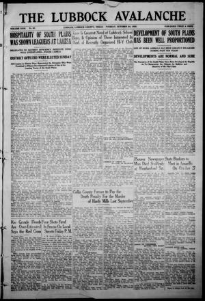 The Lubbock Avalanche. (Lubbock, Texas), Vol. 23, No. 69, Ed. 1 Tuesday, October 24, 1922