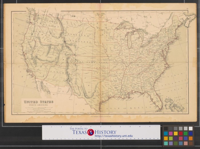 United States, North America : Northern limit of slavery in Western States shown by Mason & Dixon's Line