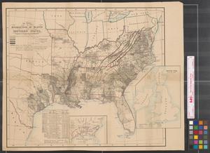 Map showing the distribution of slaves in the Southern States.