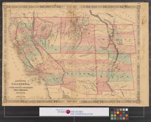 Primary view of object titled 'Johnson's California, with Utah, Nevada, Colorado, New Mexico, and Arizona.'.