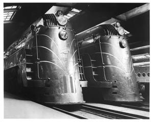 Primary view of object titled '[E-4 Streamliners in Chicago]'.