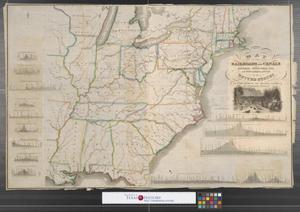 Primary view of object titled 'Map of the railroads and canals, finished, unfinished, and in contemplation, in the United States.'.