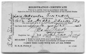 Primary view of object titled 'L. M. Sinclair Registration Certificate'.