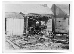 [Photograph of Mrs. Hendrix Porch After Hurricane]