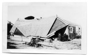 Primary view of object titled '[Photograph of Little Brown Cottage in Shambles]'.