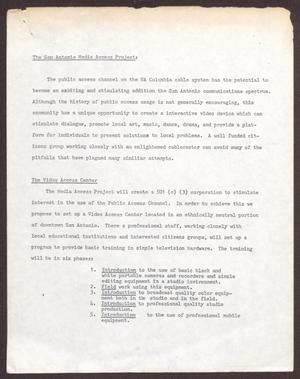Primary view of object titled '[Information on The San Antonio Media Access Project]'.
