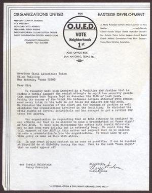 Primary view of object titled '[Letter from Mario Marcel Salas to the American Civil Liberties Union]'.