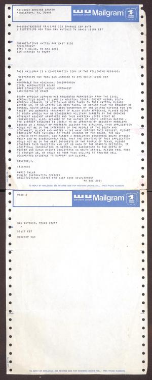 Primary view of object titled '[Letter from Mario Marcel Salas to Dan McKinnon - August 10, 1982]'.
