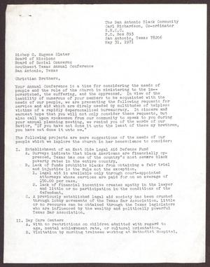 Primary view of object titled '[Letter from Carl Richardson and Mario Salas - May 31, 1971]'.