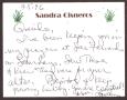 Thumbnail image of item number 1 in: '[Letter from Sandra Cisneros to Sterling Houston - July 5th, 1996]'.