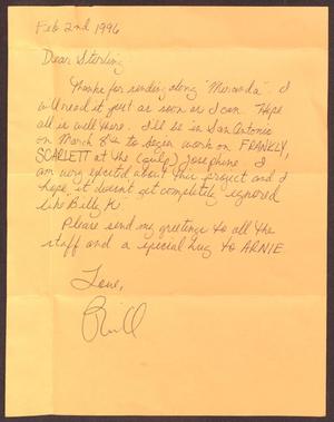 [Letter from Phill George to Sterling Houston - February 2nd, 1996]
