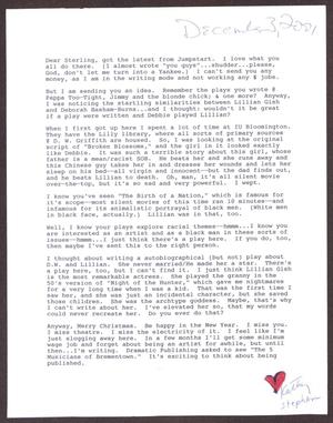 Primary view of object titled '[Letter from Kathy Stephan to Sterling Houston - December 3, 2001]'.