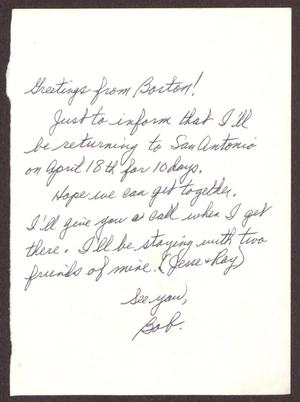 [Letter from Robert Samuel to Sterling Houston - 1980]