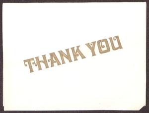 [Thank You Card from Roger A. Brown]