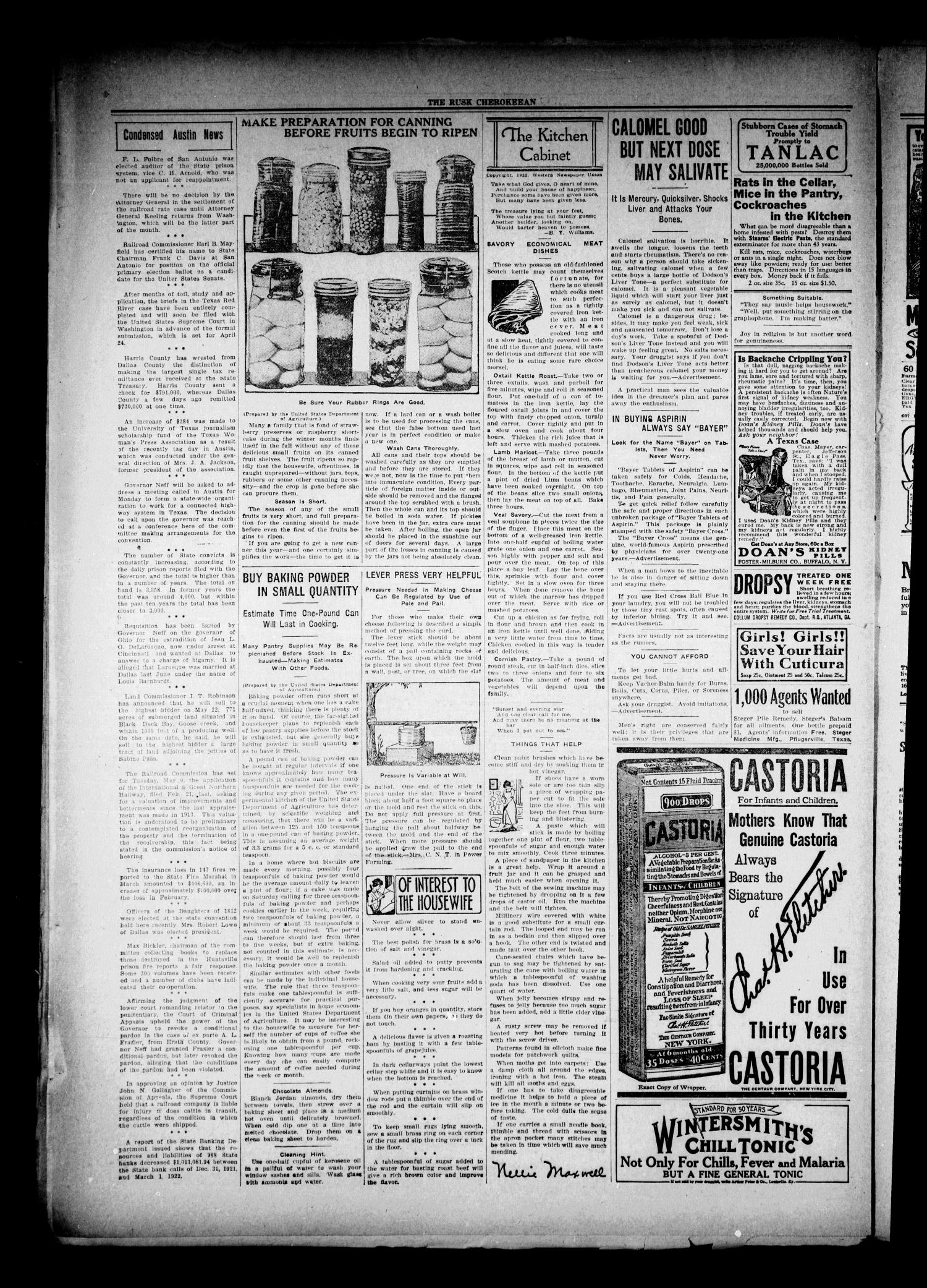 The Rusk Cherokeean (Rusk, Tex.), Vol. 3, No. 42, Ed. 1 Friday, April 21, 1922
                                                
                                                    [Sequence #]: 8 of 10
                                                