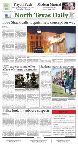 North Texas Daily (Denton, Tex.), Vol. 100, No. 28, Ed. 1 Wednesday, October 31, 2012