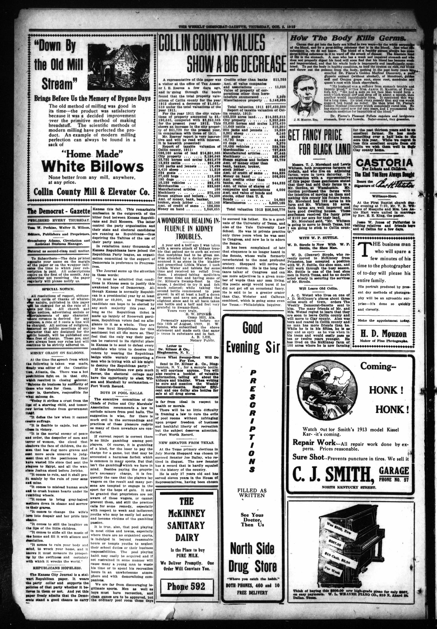 The Weekly Democrat-Gazette (McKinney, Tex.), Vol. 30, No. 35, Ed. 1 Thursday, October 3, 1912
                                                
                                                    [Sequence #]: 2 of 16
                                                