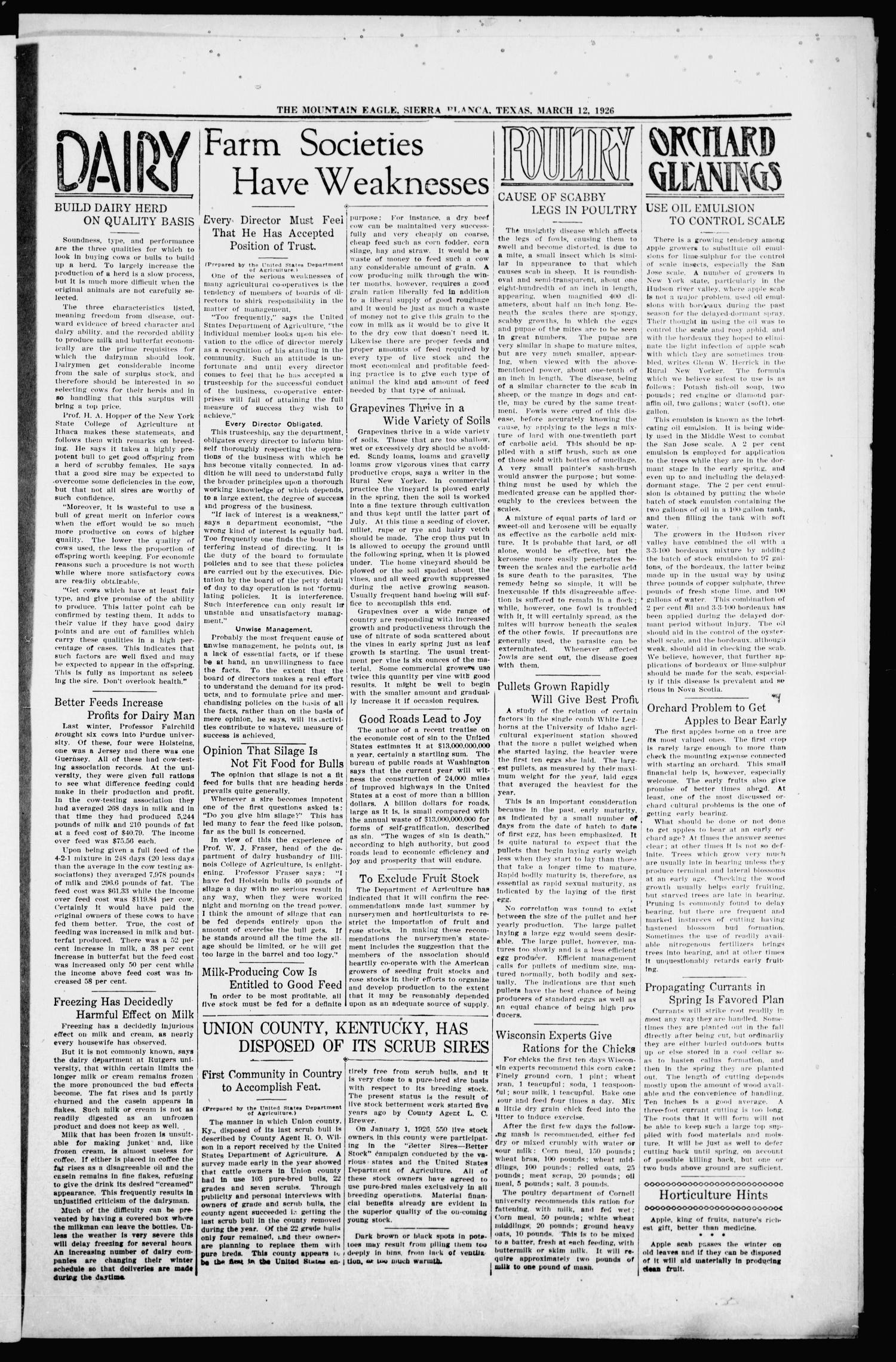 The Mountain Eagle (Sierra Blanca, Tex.), Vol. 7, No. 32, Ed. 1 Friday, March 12, 1926
                                                
                                                    [Sequence #]: 4 of 5
                                                