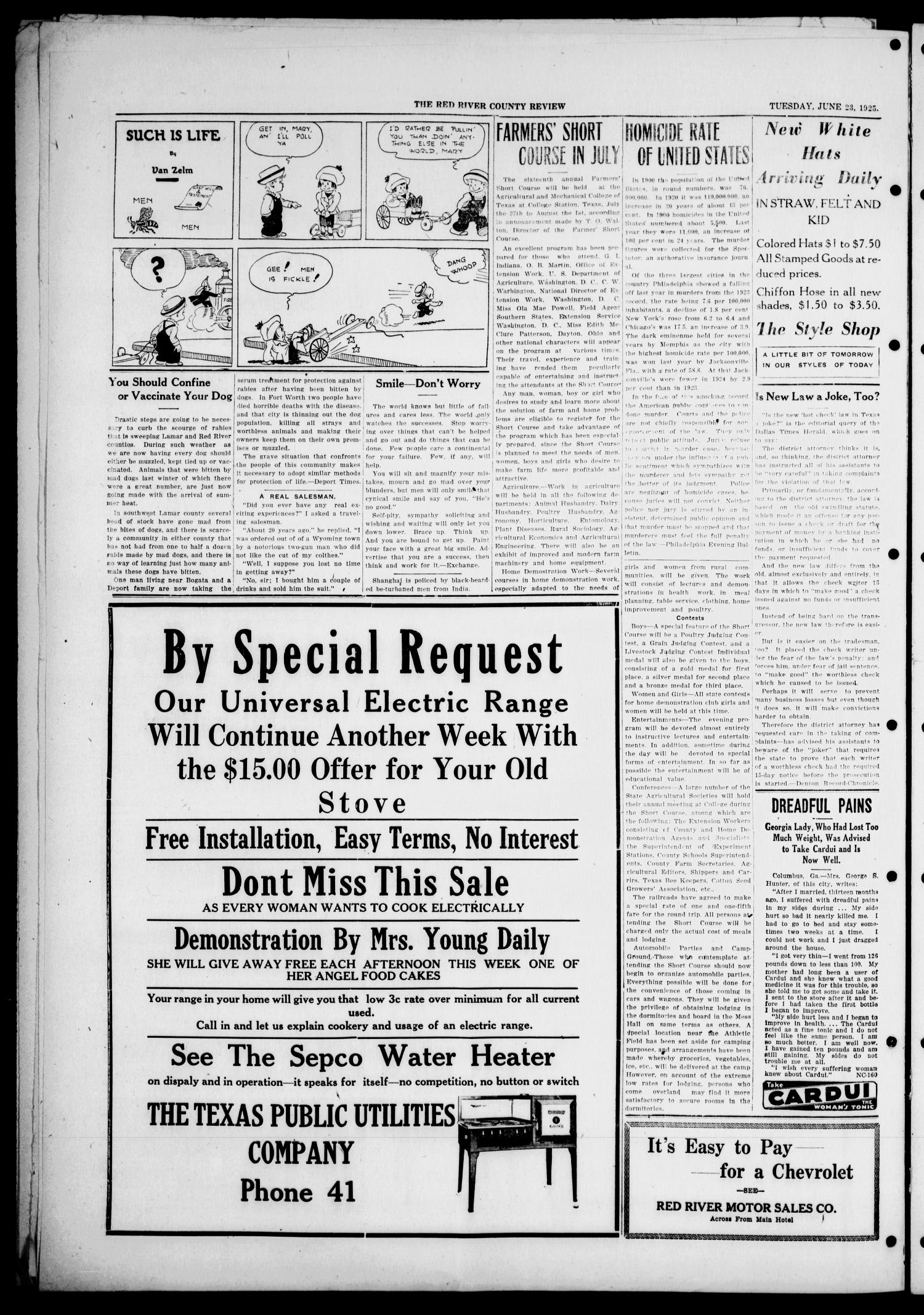 Red River County Review (Clarksville, Tex.), Vol. 5, No. 8, Ed. 1 Tuesday, June 23, 1925
                                                
                                                    [Sequence #]: 4 of 4
                                                