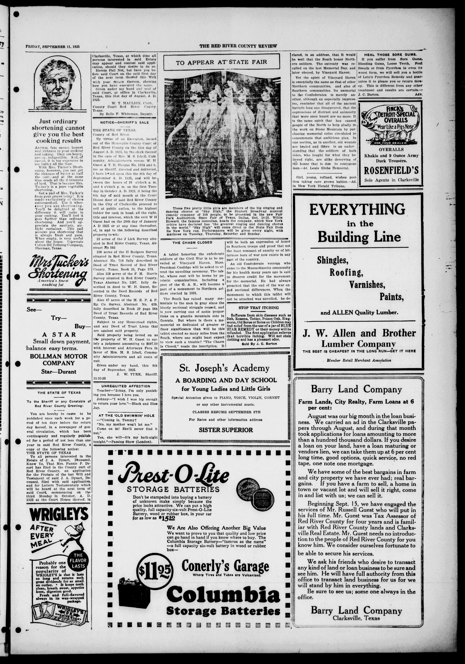 Red River County Review (Clarksville, Tex.), Vol. 5, No. 31, Ed. 1 Friday, September 11, 1925
                                                
                                                    [Sequence #]: 3 of 8
                                                