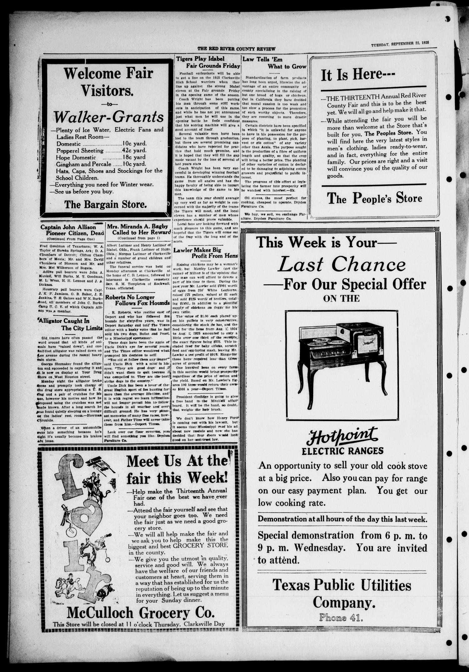 Red River County Review (Clarksville, Tex.), Vol. 5, No. 34, Ed. 1 Tuesday, September 22, 1925
                                                
                                                    [Sequence #]: 4 of 12
                                                