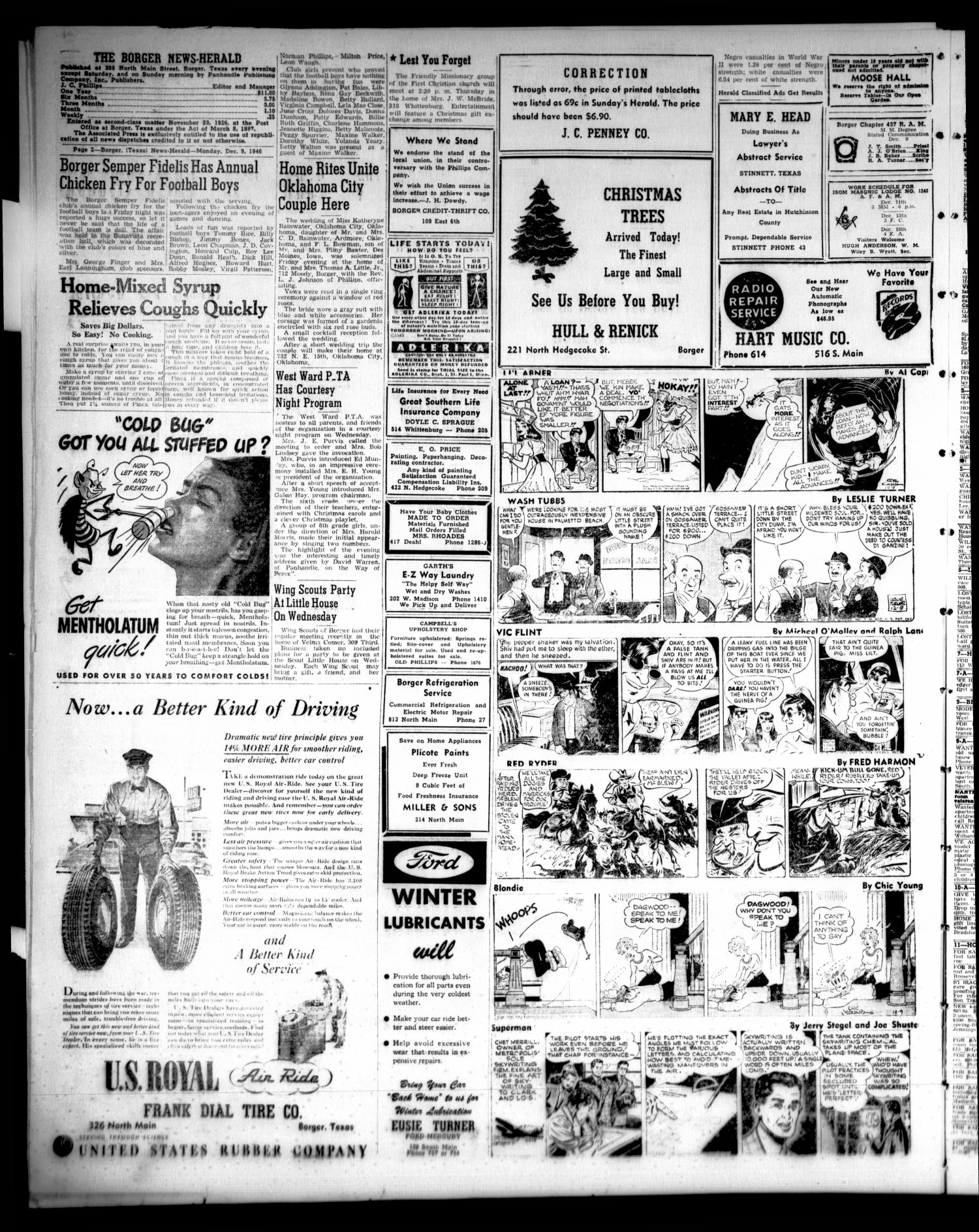 Borger-News Herald (Borger, Tex.), Vol. 21, No. 12, Ed. 1 Monday, December 9, 1946
                                                
                                                    [Sequence #]: 2 of 4
                                                