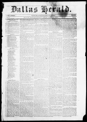 Dallas Herald. (Dallas, Tex.), Vol. 4, No. 46, Ed. 1 Saturday, April 5, 1856