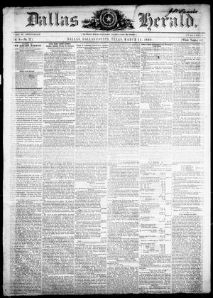 Primary view of object titled 'Dallas Herald. (Dallas, Tex.), Vol. 8, No. 37, Ed. 1 Wednesday, March 14, 1860'.