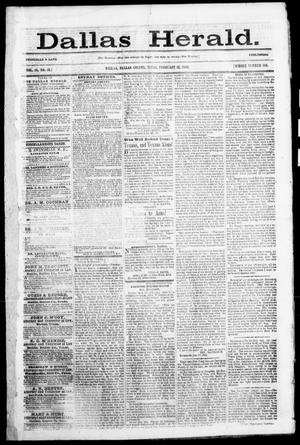 Dallas Herald. (Dallas, Tex.), Vol. 10, No. 18, Ed. 1 Wednesday, February 12, 1862