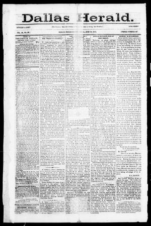 Primary view of object titled 'Dallas Herald. (Dallas, Tex.), Vol. 10, No. 30, Ed. 1 Saturday, June 21, 1862'.